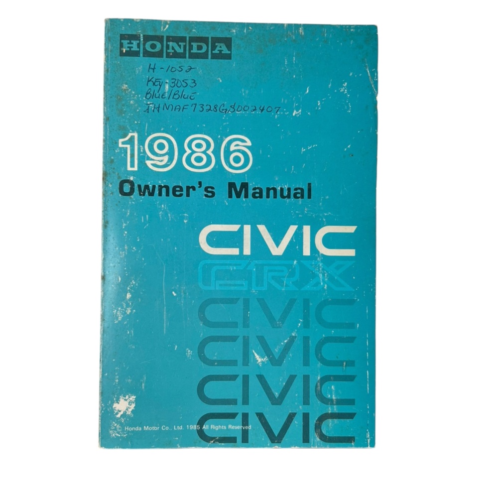 1986 Honda Civic Original Owners Manual EF OEM Factory Vintage Guide 86